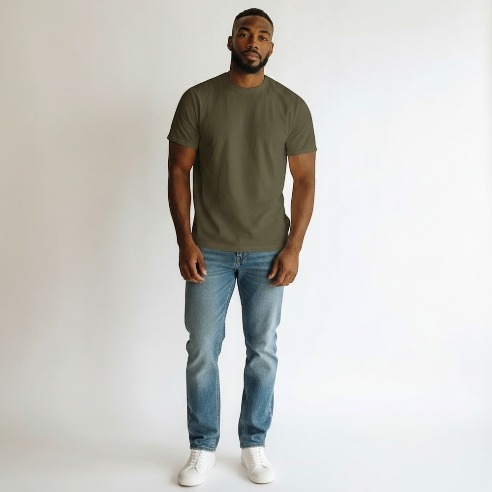 Buck Mason Fatigue Slub 90s Boxy Tee Olive Green Cotton Shirt BM11202.102 L
